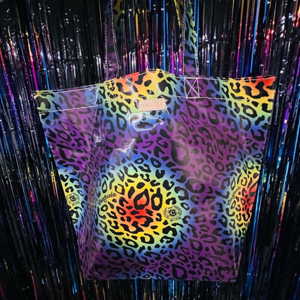 Consuela Colorful Leopard Print Tote Bag